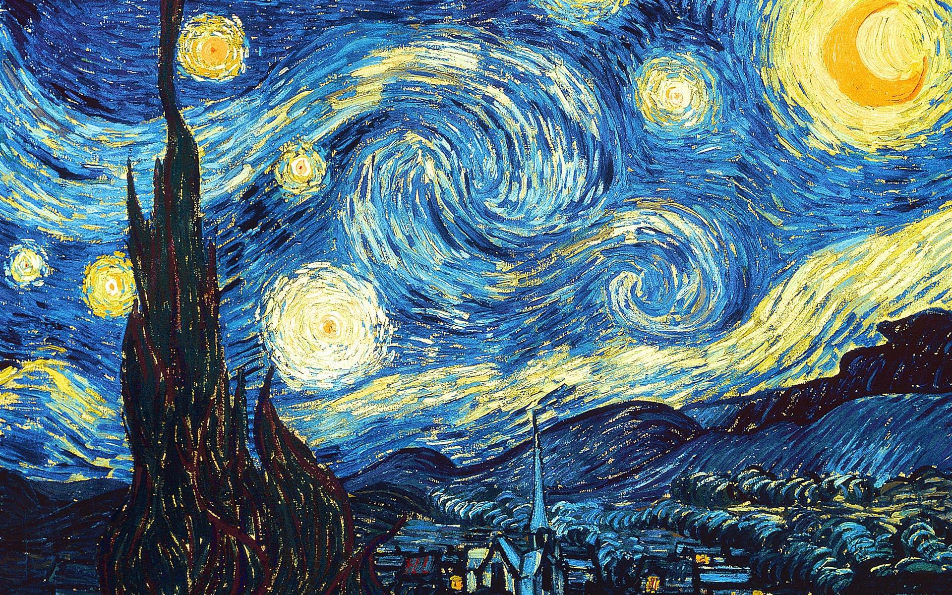 A Starry Night, Vincent Van Gogh (1889, Dutch)