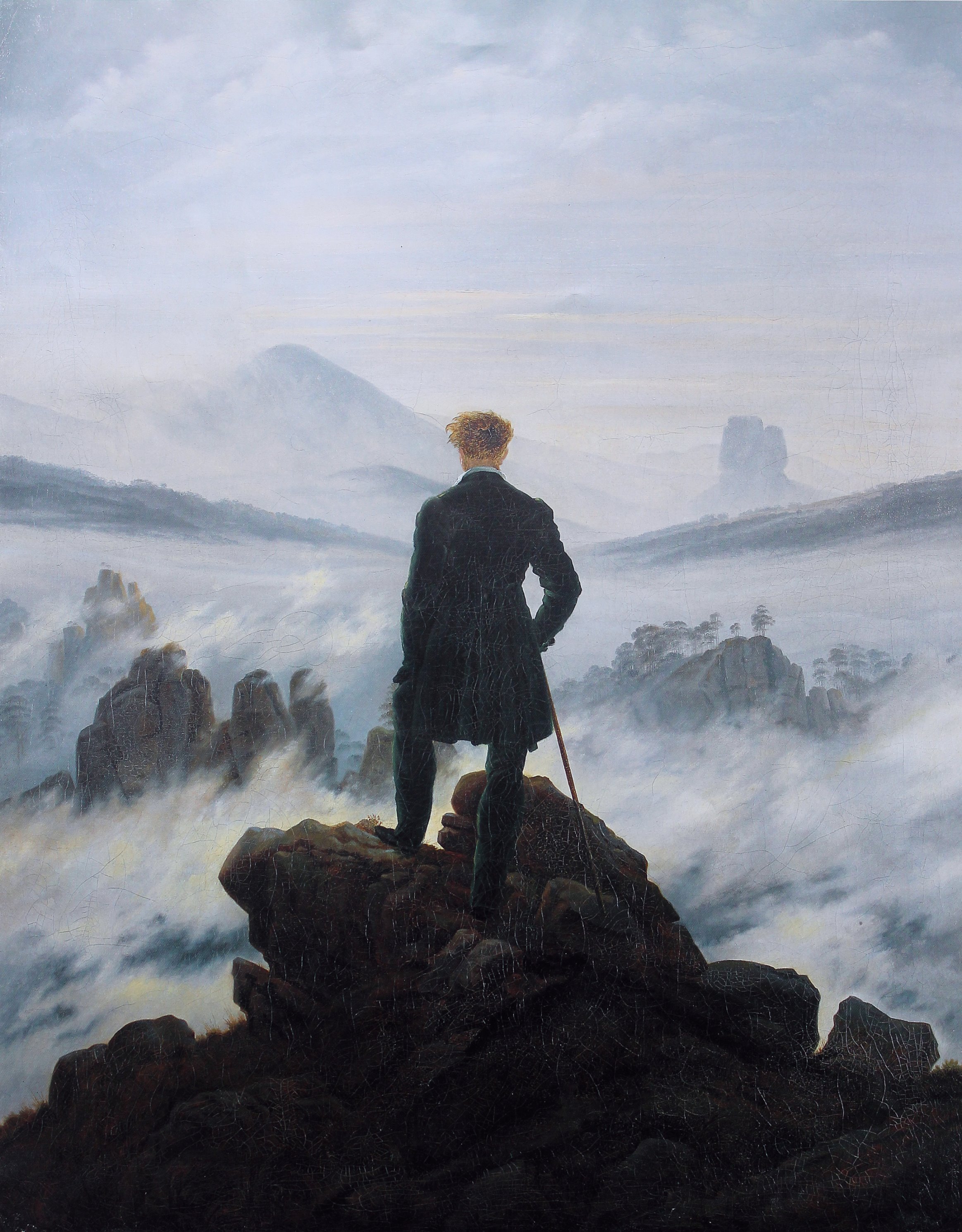 Wanderer Above the Sea of Fog, Caspar David Friedrich (1818, German)